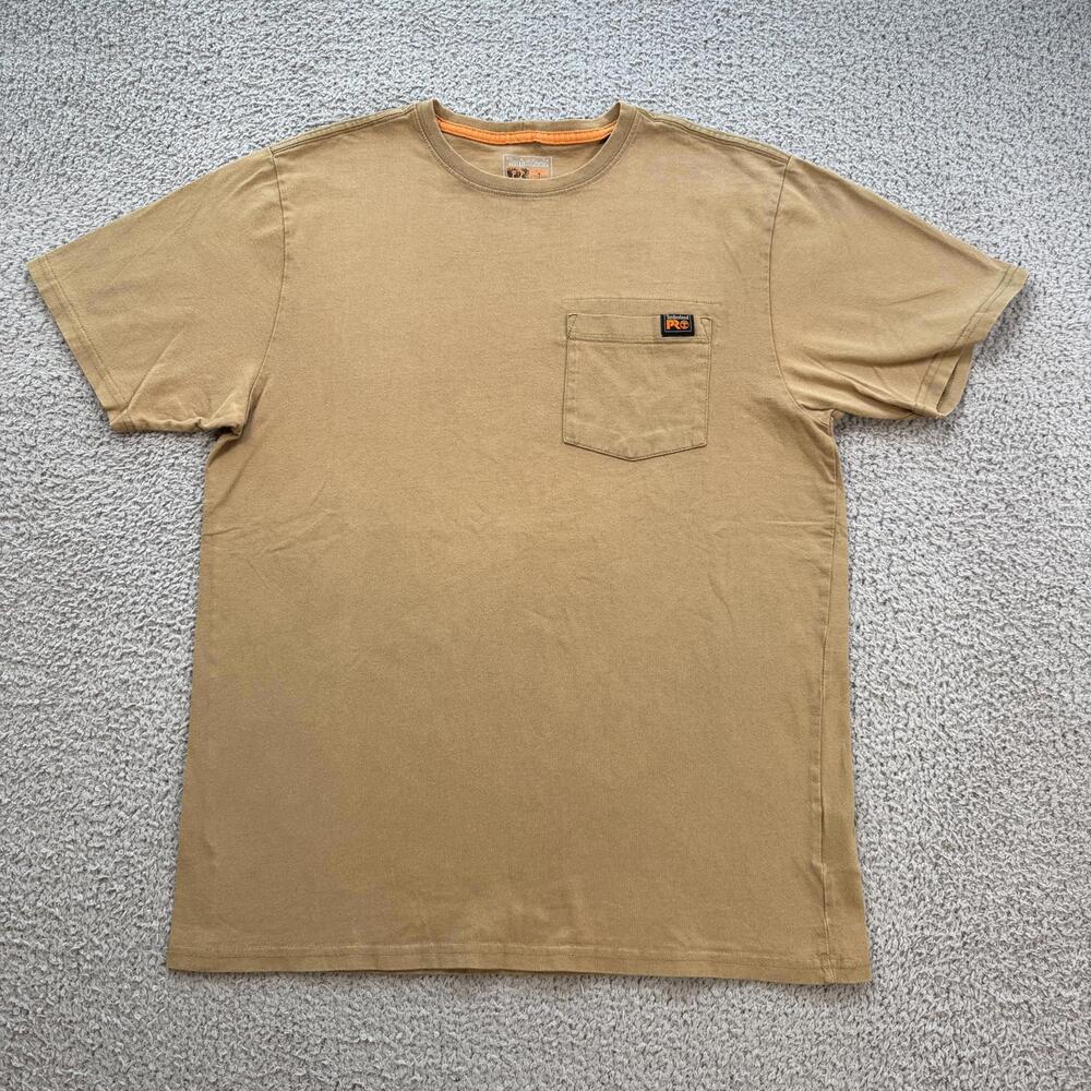 Timberland PRO‎ Pocket T Shirt Mens Medium Tan Workwear Heavyweight Cotton